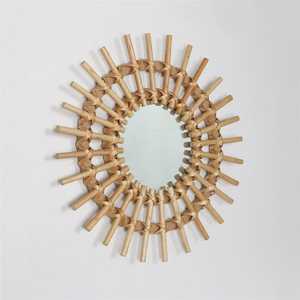 Espejo Decorativo de Ratán de Estilo Boho Moderno, Espejo de Ratán de Lujo Tejido a Mano para Cuarto de Niños, Hecho por un Fabricante Vietnamita - Product Image 5