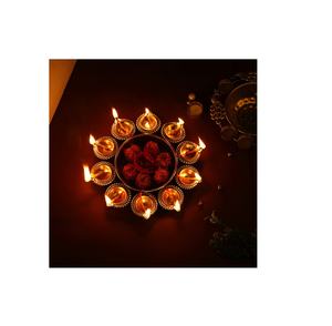 Precio al por mayor Metal Urli Diya Pack de 3 con latón para decoración interior del hogar Diwali Bowl Diya para decoración del hogar - Product Image 1