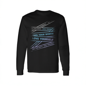 Own Your Worth Love <b>Yourself</b> Long Sleeve T-Shirt Self Care Motivational Graphic Shirt - Product Image 2