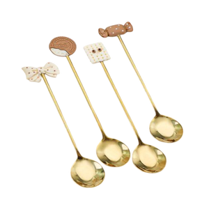 Agitador de cócteles hecho con acero inoxidable 304, cuchara dorada, bebida, cóctel, Bar, palitos, agitador para Bar y restaurante - Product Image 4