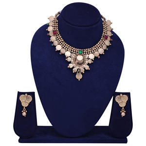 Colliers de temple indien du sud en imitation laiton antique de mode personnalisée plaqué mat pour les festivals de mariage fabricant direct - Product Image 1