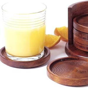 Posavasos de madera de mango, utensilios de cocina, posavasos, vajilla, diseño Vintage hecho a mano, posavasos de té de madera - Product Image 1