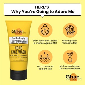 ล้างหน้าโคจิกด้วยกรด Kojic, Niacinamide, ขมิ้นผิวขาว, เม็ดสี, จุดด่างดำ100มล. สำหรับผู้ชายผู้หญิงทุกสภาพผิว - Product Image 4