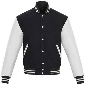 Chaqueta Universitaria Clásica de Doble Botonadura, Resistente al Viento, Material de Lana y PU de Primera Calidad, Bordado Personalizado, MOQ Bajo, Envío Global - Product Image 3