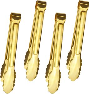 7-Inch Gold Plated Stainless Steel Bar <b>Tongs</b> Ice Bucket <b>Serving</b> <b>Tongs</b> for Bar Kitchen Restaurant 4-Pack - Product Image 1
