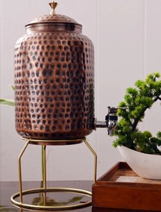 Distributeur d'eau en cuivre au design imprimé traditionnel et pot d'eau à vendre Distributeur d'eau en cuivre de grande qualité - Product Image 6