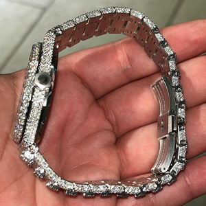 Montre en diamant de laboratoire VVS de la meilleure qualité Bijoux de mode Montre en diamant glacé - Product Image 4