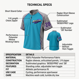 Camiseta de Béisbol Personalizada 100% Poliéster con Cierre de Cremallera, Uniforme de Equipo de Alto Rendimiento para Hombre, Marca Privada OEM, Tallas XS S M L XL XXL XXXL - Product Image 4