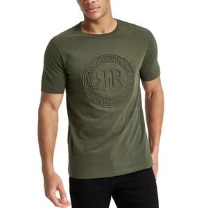 Camiseta transpirable y de secado rápido de algodón 100% de alta calidad para hombres Camiseta personalizada en relieve 3D con mangas cortas - Product Image 1