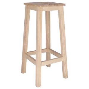 WELL HOME Sgabello da Bar Alto Quadrato in Legno con Finitura Verniciata 32x32x70 cm - Product Image 1