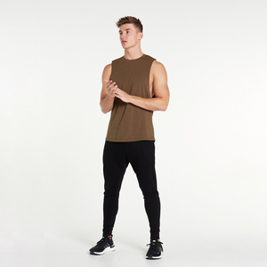 Débardeur d'entraînement d'été pour hommes - Anti-humidité, séchage rapide, style urbain, emmanchures profondes, 100% fibre de bambou, couleur unie, coloré - Product Image 5