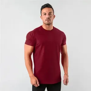 Wholesale Plain Tops Fitness Mens T Shirt Short Sleeve Muscle Bodybuilding T Shirt Male Gym Clothes m T shirt