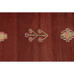 Tapis turc 4,4 x 8,9 pieds, tapis en laine rouge et gris à imprimé animal vintage - Product Image 5