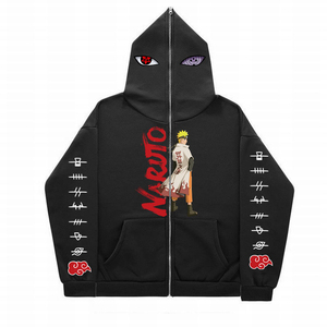 Sweat à capuche pour homme avec fermeture éclair complète imprimé 100% coton, style de rue, design personnalisable avec votre propre logo - Product Image 3