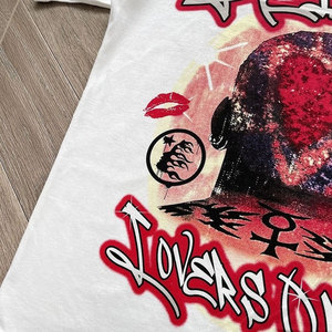 เสื้อยืดพิมพ์ลายดาวแนววินเทจแขนสั้นสำหรับผู้ชายเสื้อยืดโอเวอร์ไซส์ - Product Image 4