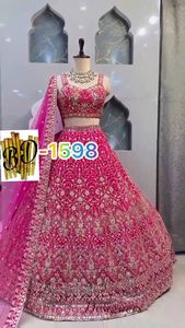 Élégant Faux Georgette Lehenga Choli À La Mode Indien Pakistanais Réel Miroir Paillettes Broderie Travail Avec Cancan & Toile Patta - Product Image 2