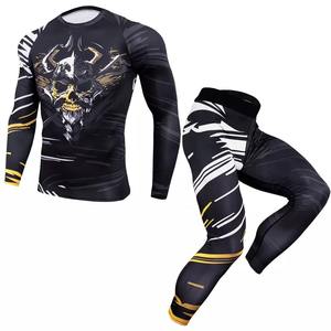 Nouveau design Ensemble de compression pour course à pied fitness à manches longues respirant personnalisé pour hommes - Product Image 1