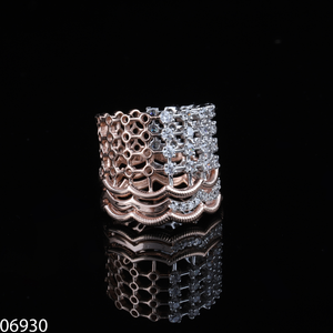 แหวนหมั้นของผู้หญิงคลาสสิกเต็มไปด้วยเพชรได้รับการรับรอง14K 18K กุหลาบทอง VVS ห้องปฏิบัติการเติบโตอินเทรนด์ปาร์ตี้ - Product Image 2