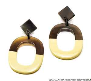 Boucles d'oreilles pendantes faites à la main en corne de buffle, modèle 2026, luxe moderne, personnalisables, pour femme, accessoires de mode, artisanat naturel - Product Image 4