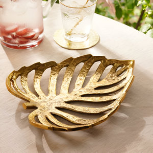 Plat ovale de plateau de feuille de coulée d'aluminium de finition d'or de qualité supérieure pour le taux de gros de maison et d'hôtel - Product Image 6