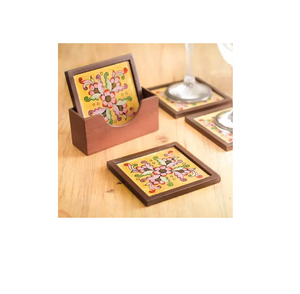 Wholesale Latest Piece Ceramic and <b>Wooden</b> <b>coaster</b> Handmade Design Ceramic <b>Coasters</b> - Product Image 5
