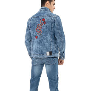 Meilleure vente en gros de veste en jean bleu foncé de grande taille veste en jean pour hommes vestes en jean motard classiques vintage à manches longues - Product Image 6