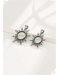 Pendentif soleil en argent sterling 925 massif de 8 mm avec sertissage vierge, plaqué or 14 carats, écologique, sans plomb ni nickel, pour l'encastrement de pierres précieuses - Product Image 6