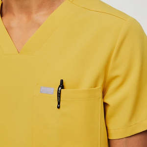 Traje de fregado activo de dos piezas para enfermeras Tejido elástico transpirable Ajuste Delgado flexible para uso en hospitales y clínicas - Product Image 3