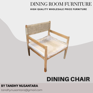 Chaise de salle à manger en rotin avec dossier et accoudoirs en bois pour hôtel mariage salle à manger et restaurant Design moderne simple - Product Image 6