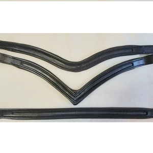 Banda Frontal de Cuero Indio ADEEFA para Caballos, 10 mm y 12 mm, Negra, Todas las Tallas y Formas Disponibles. - Product Image 1