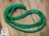 Manik-manik Zamrud Hijau Alami Asli 4MM, Terfaset, Bentuk Rondelle, Asal Zambia, Hayaat Gems HG-113, Dalam Bentuk Untaian
