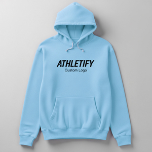 Sweat à capuche basique pour hommes, coupe confortable, vente en gros de tissus mélangés en coton d'hiver avec options de taille personnalisables - Product Image 4