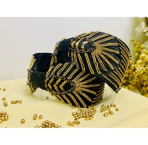 <b>Black</b> Colored Designed Seed Beaded Hairband With Vibrant Colors Perfect For Elevating Casual Wear And Suitable For All Hair Type - Product Image 5