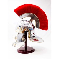 Casque d'armure médiévale grecque et romaine en acier, plume, objets de collection, imitation antique, fait main, poli, réplique historique de guerrier