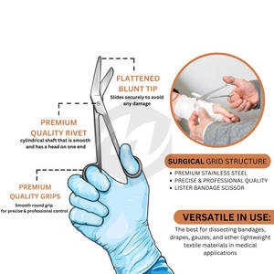 Ciseaux traumatologiques de 5.5 pouces infirmières ciseaux robustes EMT ambulanciers vétérinaires Lister ciseaux à pansement premiers soins Instruments médicaux - Product Image 3
