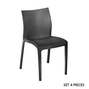 SET 4 Chaises de jardin empilables en polypropylène 48x52x81 cm Chaise de salle à manger d'extérieur - Product Image 1