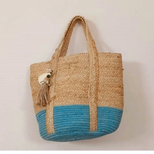 กระเป๋าสะพายผ้าปอกระเจาสำหรับผู้หญิงเป็นมิตรต่อสิ่งแวดล้อมสินค้ามาใหม่กระเป๋าโท้ทชายหาดลาย100% พร้อมกระเป๋าสะพายไหล่พิมพ์ลายลูกไม้ - Product Image 1