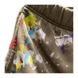 Custom Gym Men Sweat Shorts Fleece Cordón Sun Faded Wash Raw Hem Shorts para hombres - Product Image 5