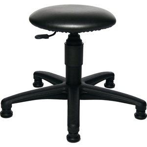 TOPSTAR <b>Adjustable</b> Swivel <b>Stool</b> Black Faux Leather with Floor Glides 390-520mm Seat <b>Height</b> - Product Image 1