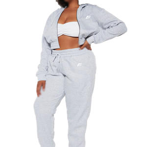 Sudadera de Manga Larga 100% Algodón para Mujer, Color Sólido Personalizado, Top Corto con Capucha, Sudaderas Cortas con Capucha OEM para Invierno, Venta al Por Mayor - Product Image 1