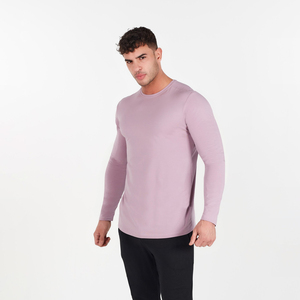 Camiseta de entrenamiento de cuello redondo para hombre, camiseta de entrenamiento de manga larga ajustada, camisetas de compresión para gimnasio para hombre - Product Image 1