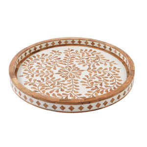 Plateau de service rond de conception florale des exportateurs directs d'usine pour l'ustensile de service de nourriture - Product Image 2