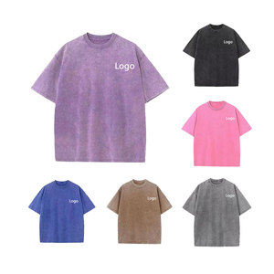 Buy 280 GSM T-shirt Men's 100 Cotton Neck Oversize <b>Drop</b> Shoulder <b>Acid</b> Wash Blank Streetwear Heavyweight Plain T-shirt for Men - Product Image 1