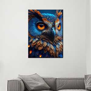 Impression sur toile élégante pour les amoureux des hiboux, pour la décoration intérieure, encadrée - Product Image 1