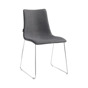Upholstered <b>Dining</b> <b>Chair</b> with Chromed Metal Sled Base - Product Image 5