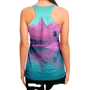 Débardeur de course sans manches pour femme 2025, impression en relief, coupe courte, logo avant, style urbain, séchage rapide, vente en gros - Product Image 4