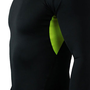 Haut en jersey à manches courtes noir pour homme T-shirt de fitness respirant à séchage rapide Chemise de compression à motif solide - Product Image 5