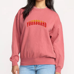 Nouveau sweat-shirt décontracté pour homme en coton 100% tendance, couleur unie, poids lourd 350GSM, col rond, coupe-vent respirant pour l'automne - Product Image 1
