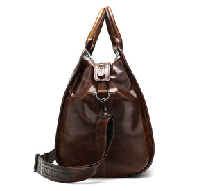 Sac de sport de luxe vintage en cuir véritable pour homme de 62cm super large pour hommes bagage de week-end bagage de sport sacs de voyage à bandoulière de style sportif - Product Image 6