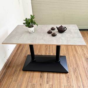Minimalist <b>Extendable</b> Rectangular <b>Dining</b> <b>Table</b> 120x70cm Plywood with Double Iron Legs (BA68146) - Product Image 3